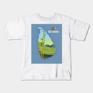 Sri Lanka island travel map Kids T-Shirt